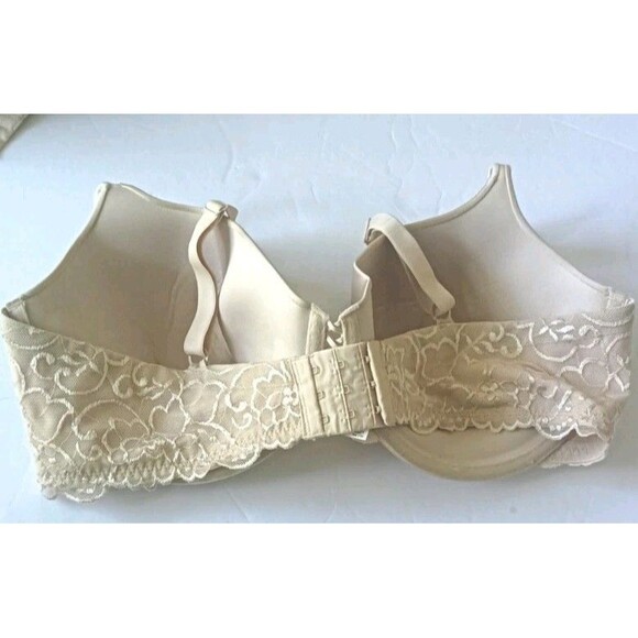 Maidenform Push Up Bra Size 42D Beige Lace Underwire Padded Full Coverage - Picture 3 of 6